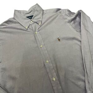 Ralph Lauren Mens Classic Fit Button Down‎ Shirt Purple Long Sleeve Dress Shirt